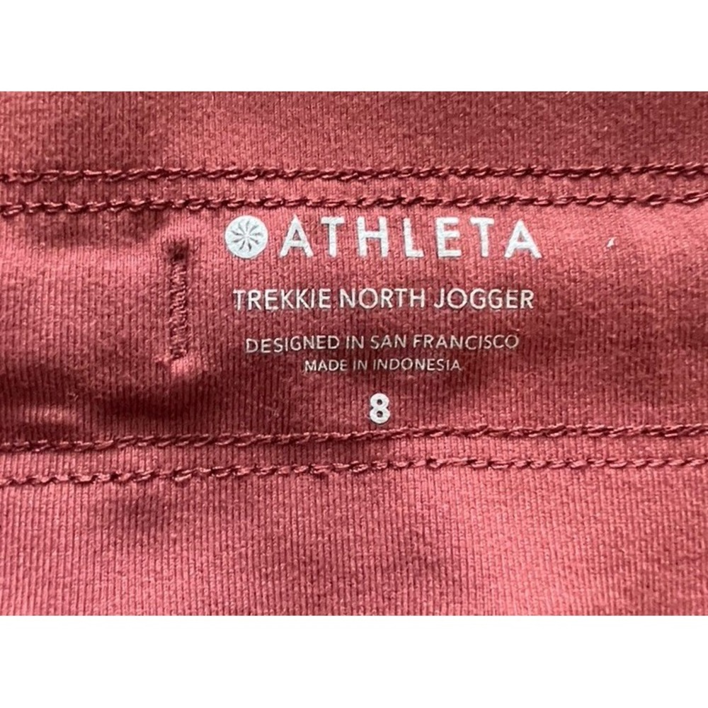 Athleta Trekkie North Jogger Pants Women 8 Rust Hiking Travel Stretch Zip Pocket - Picture 9 of 9